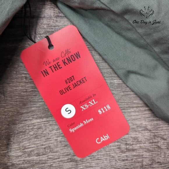 Cabi One Button Olive Jacket Size S - Picture 2 of 5